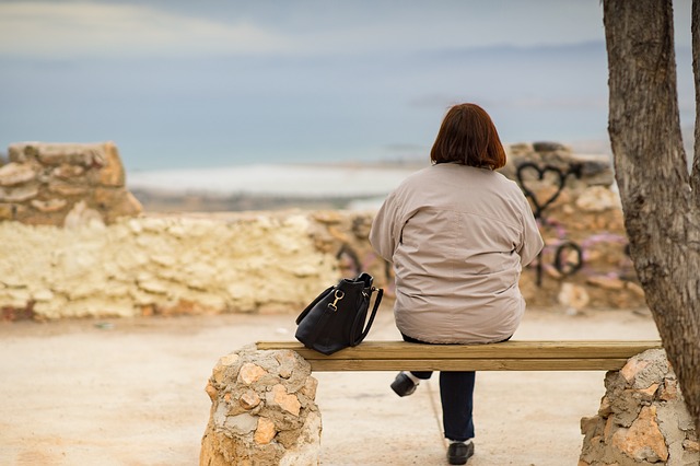 woman on bench